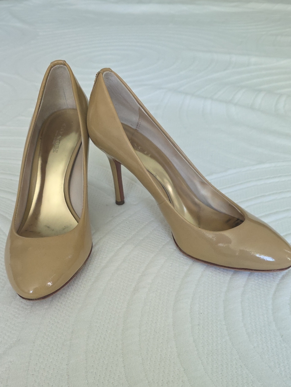 Coach Nude Patent Pointed-Toe Stiletto Pumps